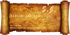 Sifrik Júlia névjegykártya
