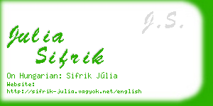 julia sifrik business card